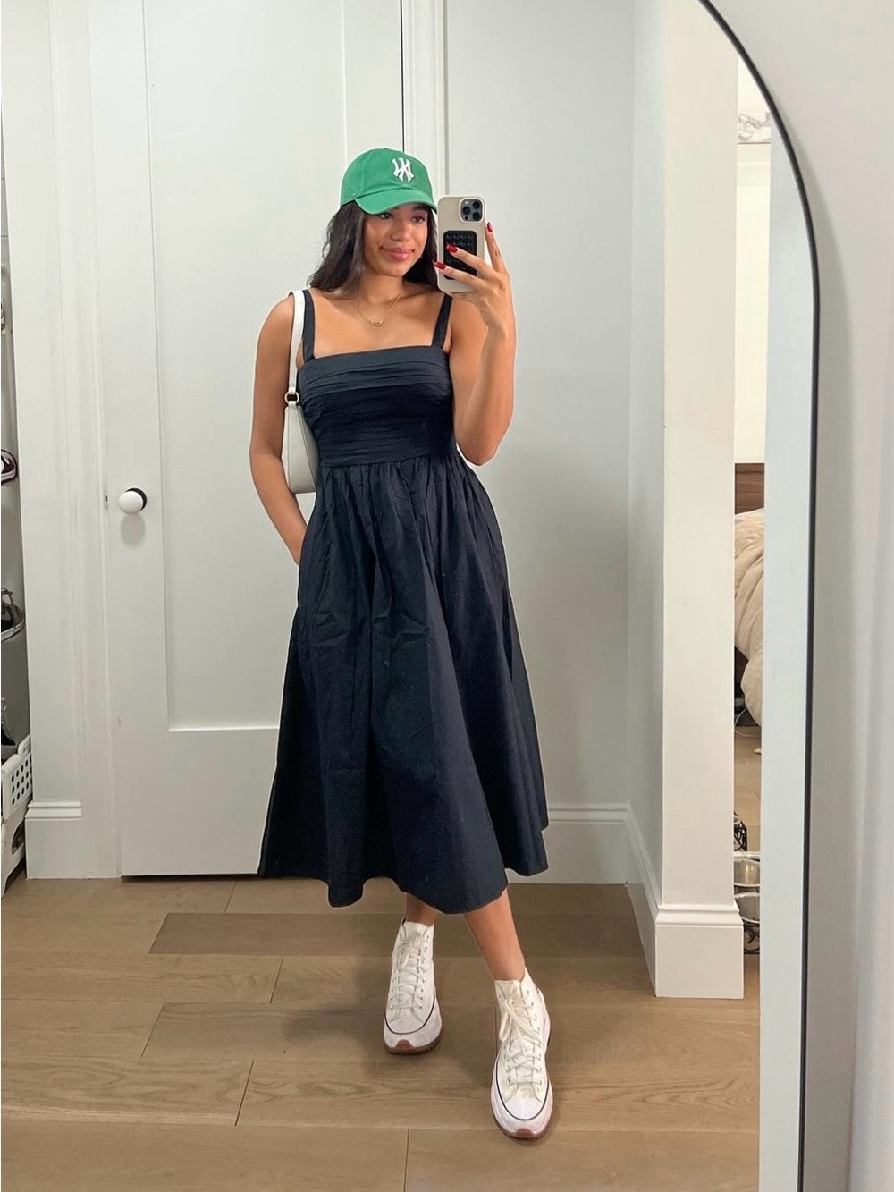 Black midi dress